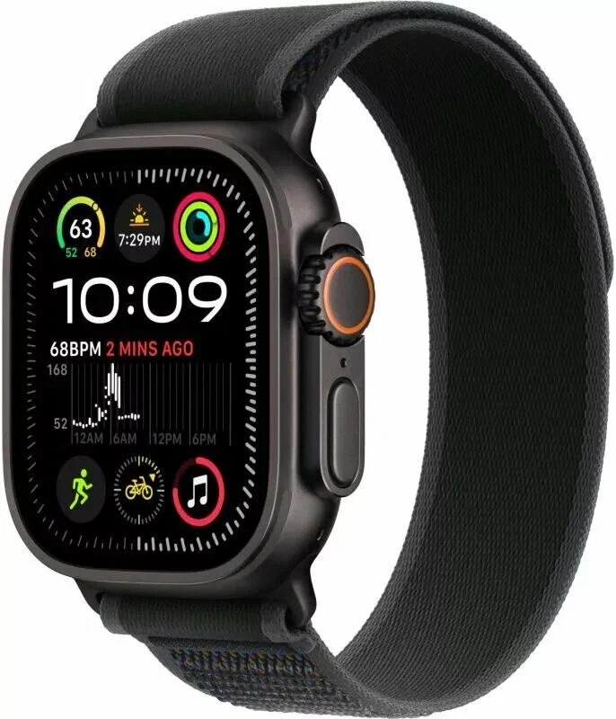 Apple Watch Ultra 2 49 Black Ti Black Trail Loop M/L MX4V3
